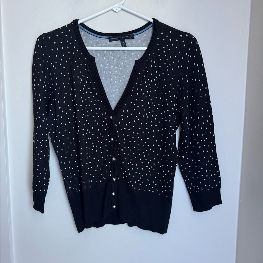 Black and White Polka Dot Women's Sweater cardigan